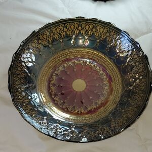 Ornate Gold and Black Decorative Bowl
